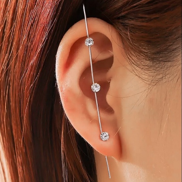 🔵𝟲𝟱%𝗢𝗙𝗙 𝗯𝘂𝗻𝗱𝗹𝗲𝘀 𝟯+🔵 NEW Simple Rhinestone Ear Hook - Picture 4 of 13